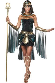 fantasias de Cleópatra com vestido preto curto