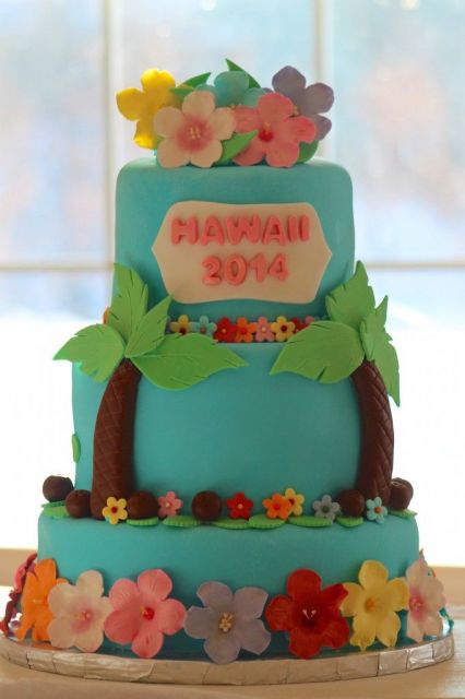 festa havaiana bolo