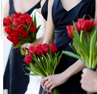 buque de tulipas vermelha ideias