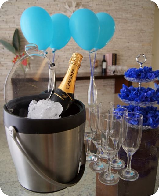 festa surpresa para namorado champagne