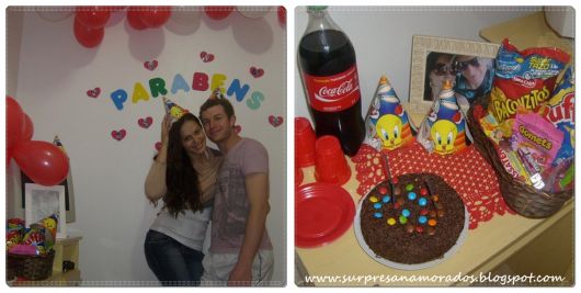 festa surpresa para namorado comidas
