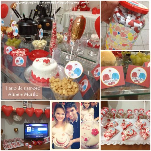 festa surpresa para namorado fondue