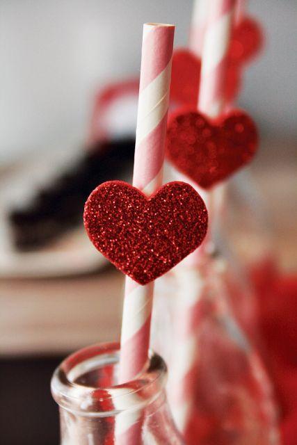 Canudo decorado com coração
