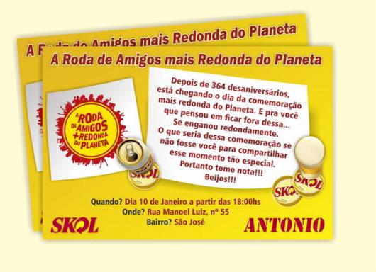 arte convite festa Skol