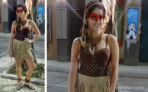 fantasia de índia americana improvisada com regata e saia