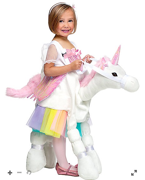 Fantasia inflável de unicórnio.