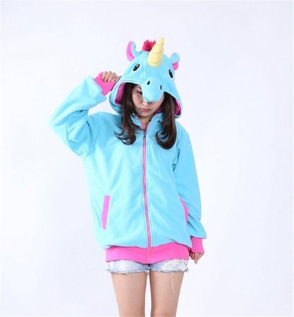 Casado de unicórnio azul.