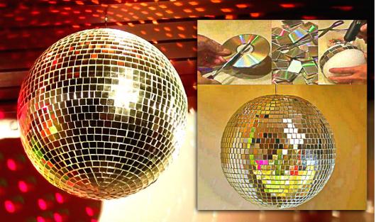 Montagem que mostra como fazer um globo espelhado.