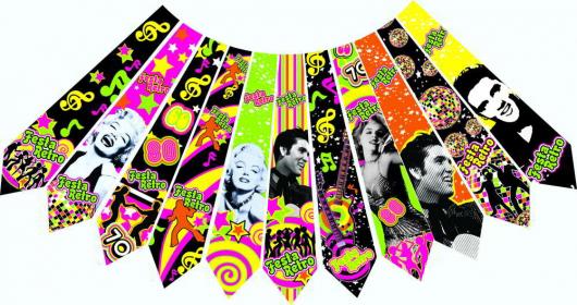 Gravatas com imagens de artistas.