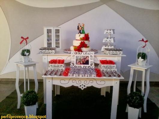 decoração em vermelho