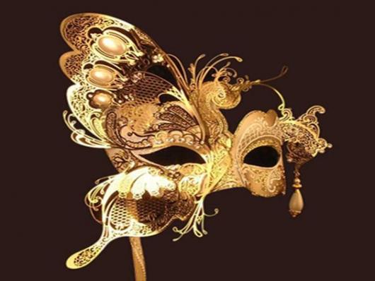 máscara de Veneza dourada só para os olhos