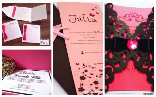 modelos de convite rosa