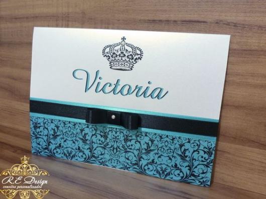 convite azul e preto