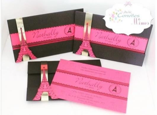 convite pink e preto