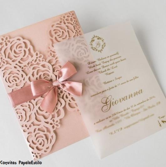 convite rosa claro