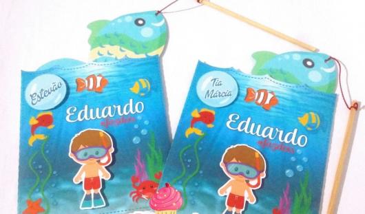 Convites Fundo do mar varinha de pescar