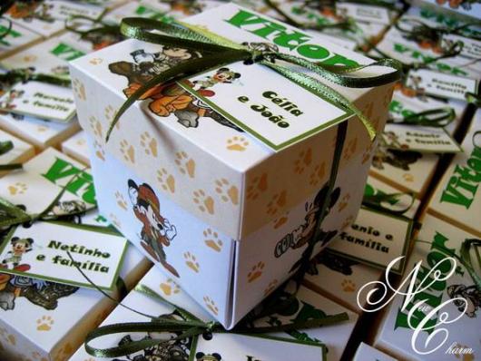 Convites safari caixinha de papel safari Mickey