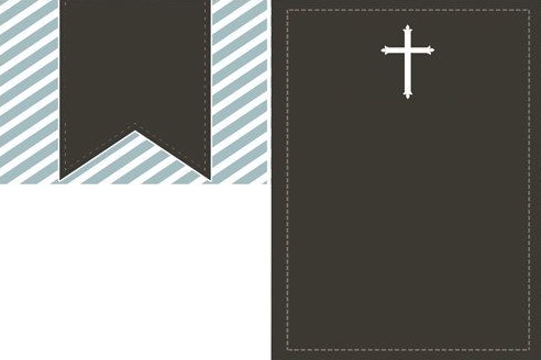 Convite preto com cruz branca em cima.