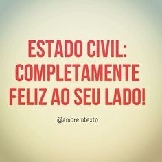 Mensagem brincando sobre o estado civil.