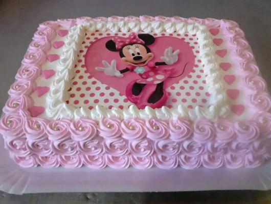 Festa da Minnie rosa bolo simples