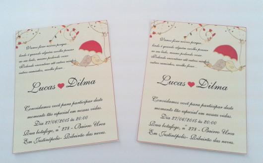 Convites de Noivado Simples minimalista branco