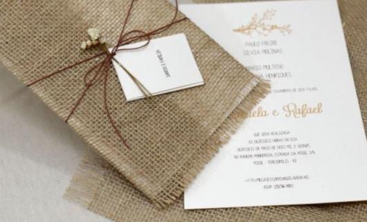 Convites de Noivado Simples rústico