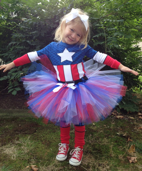 Fantasia Capitão América Infantil feminina