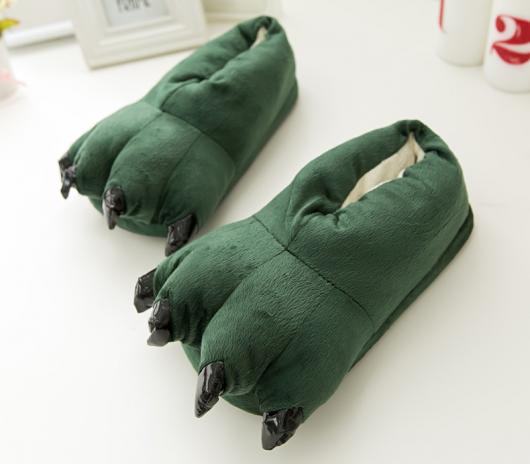 Fantasia de dinossauro sapato verde escuro