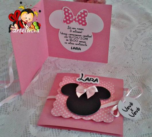 Festa da Minnie rosa modelo de convite