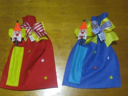 Lembrancinhas com tema circo saquinho de feltro