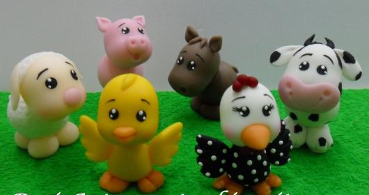 Lembrancinhas Fazendinha bichinhos decorativos de biscuit