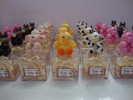 Lembrancinhas Fazendinha caixinha de acrílico personalizada