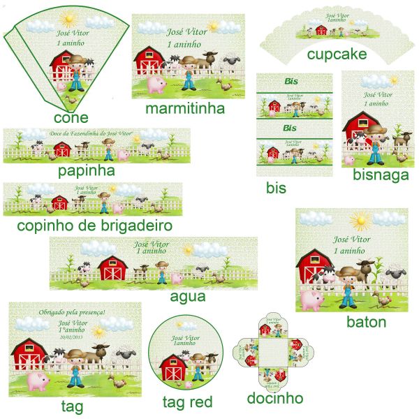 Lembrancinhas fazendinha moldes