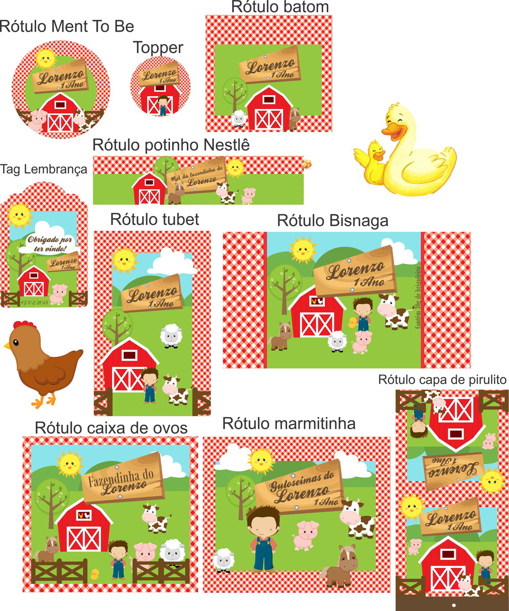 Lembrancinhas fazendinha kit festa
