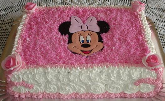 Festa da Minnie rosa bolo caseiro simples