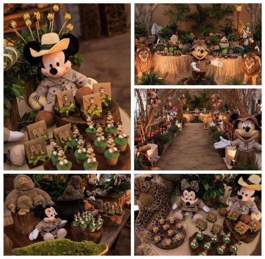 Montagem de festa safari.