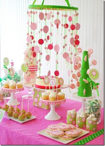 Bodas de Papel decoração simples rosa