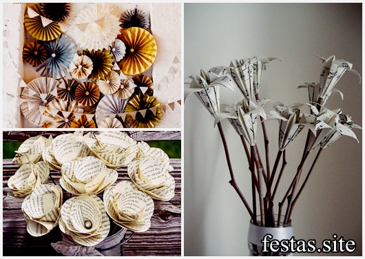 Bodas de Papel modelos de enfeites de papel