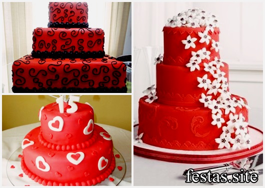 Bolo de 15 Anos modelos vermelhos