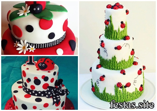 Bolo Jardim Encantado modelos de joaninha