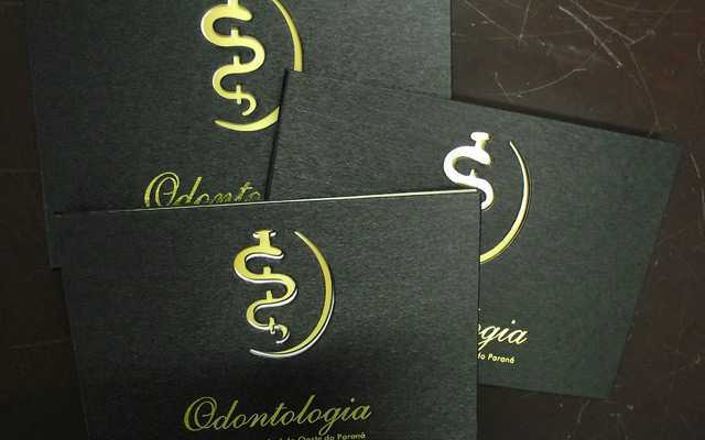 Convites de Formatura Odontologia de luxo preto e dourado