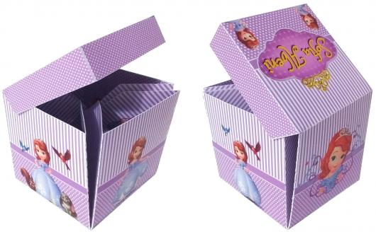 Convites Princesa Sofia caixa de papel