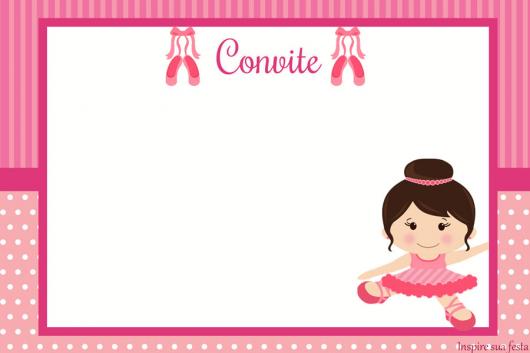 Festa Bailarina convite cartão