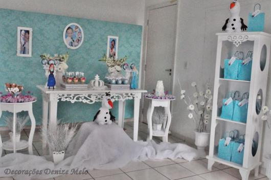 Festa Frozen enfeite criatico com tecido