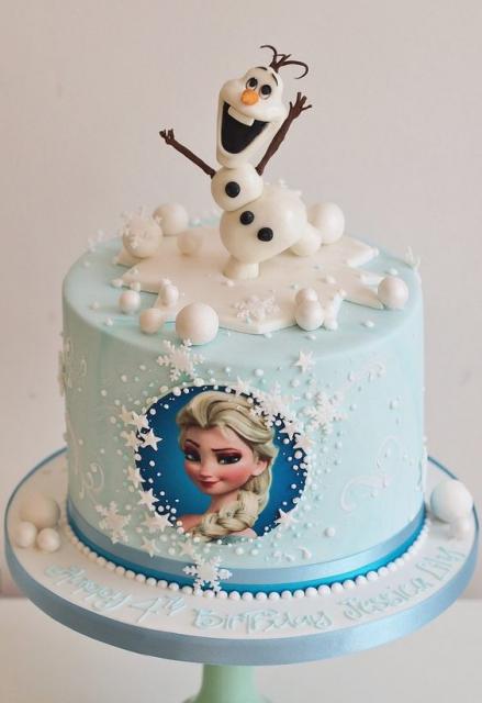 Festa Frozen bolo de pasta americana com papel arroz