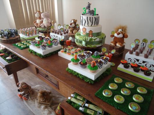 Festa Safari rútica decoração da mesa