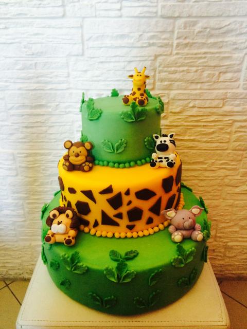 Festa safari bolo de biscuit