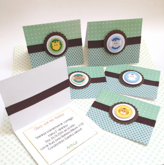 Festa Safari convite cartão