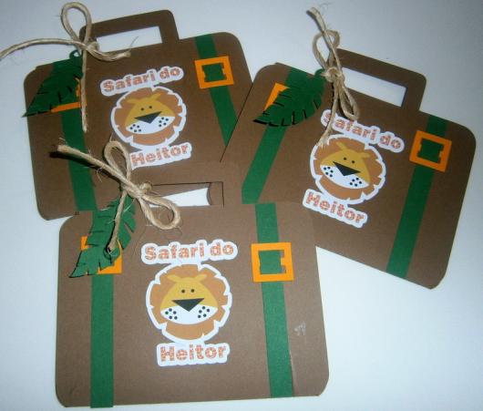 Festa Safari convite maletinha
