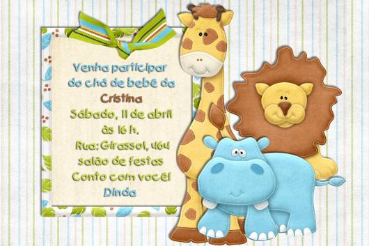 Festa Safari convite impresso